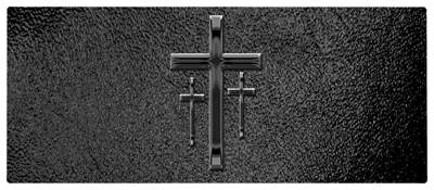 DNSEMP-L-517-BK-SH-BK Black 3 Crosses Shimmer Black